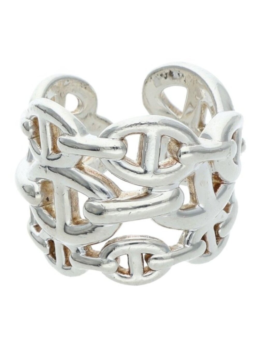Hermes Chaine D'ancre Enchainee GM Silver Ring